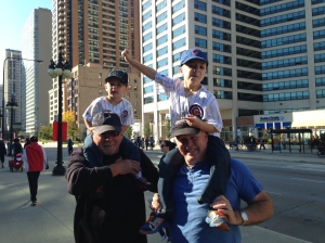 The boys getting a great view of the city with Mike and Keith (Chicago)